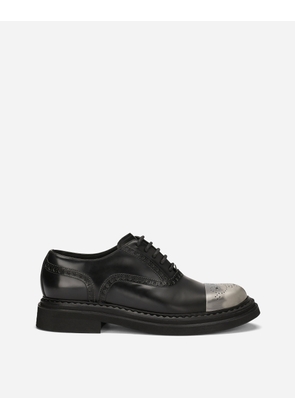 Dolce & Gabbana Brushed Calfskin Derby Shoes - Man Lace-ups Black Leather 40