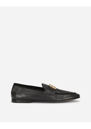 Dolce & Gabbana Calfskin Slippers - Man Driver Shoes And Loafers Black Leather 41