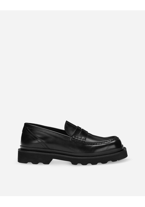 Dolce & Gabbana Brushed Calfskin Loafers - Man Driver Shoes And Loafers Black Leather 39