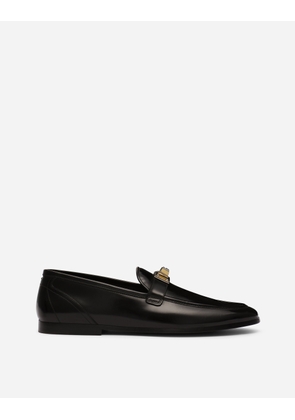 Dolce & Gabbana Mocassino In Pelle Di Vitello Spazzolata - Man Driver Shoes And Loafers Black 40.5