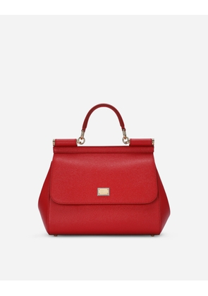 Dolce & Gabbana Mittelgrosse Sicily Tasche Aus Dauphine-leder - Woman Handbags Red Leather Onesize