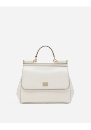 Dolce & Gabbana Mittelgrosse Sicily Tasche Aus Dauphine-leder - Woman Handbags White Leather Onesize