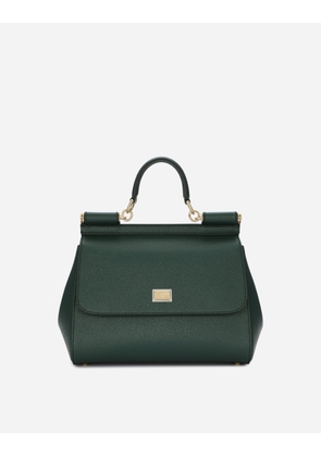 Dolce & Gabbana Mittelgrosse Sicily Tasche Aus Dauphine-leder - Woman Handbags Green Leather Onesize