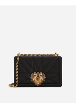 Dolce & Gabbana Large Devotion Bag In Quilted Nappa Leather - Woman Shoulder And Crossbody Bags Black Leather Onesize