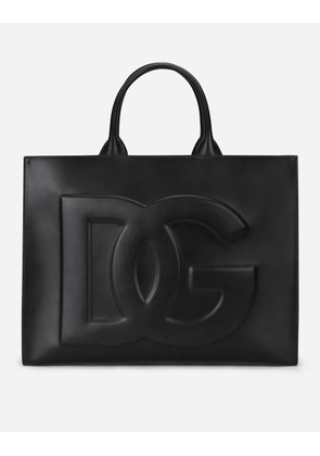 Dolce & Gabbana Large Calfskin Dg Daily Shopper - Woman Totes Black Leather Onesize