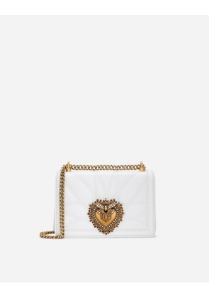 Dolce & Gabbana Medium Devotion Bag In Quilted Nappa Leather - Woman Shoulder And Crossbody Bags White Leather Onesize