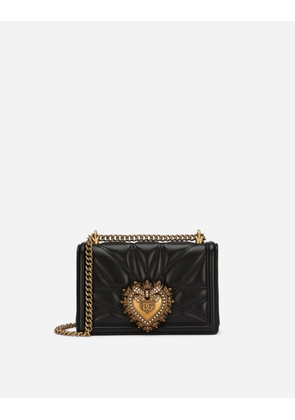 Dolce & Gabbana Medium Devotion Bag In Quilted Nappa Leather - Woman Shoulder And Crossbody Bags Black Leather Onesize