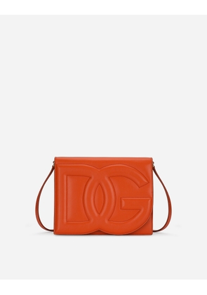 Dolce & Gabbana Calfskin Crossbody Bag With Logo - Woman Shoulder And Crossbody Bags Orange Leather Onesize