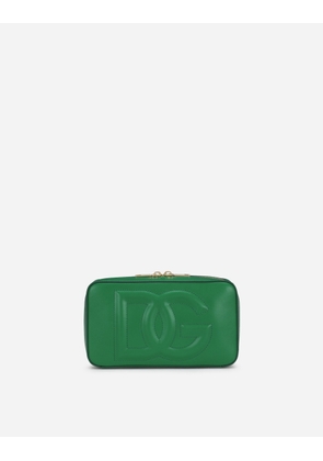 Dolce & Gabbana Small Calfskin Dg Logo Camera Bag - Woman Shoulder And Crossbody Bags Green Leather Onesize