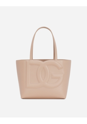 Dolce & Gabbana Small Calfskin Dg Logo Shopper - Woman Totes Blush Leather Onesize