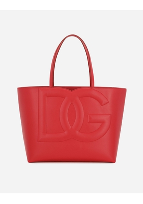 Dolce & Gabbana Medium Dg Logo Shopper - Woman Totes Red Leather Onesize
