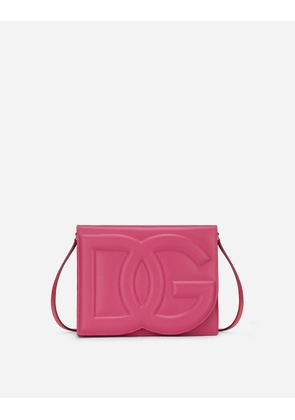 Dolce & Gabbana Calfskin Logo Crossbody Bag - Woman Shoulder And Crossbody Bags Lilac Leather Onesize