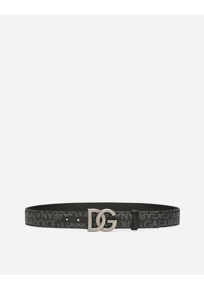 Dolce & Gabbana Dg Logo Belt - Man Belts Multi-colored Fabric 110