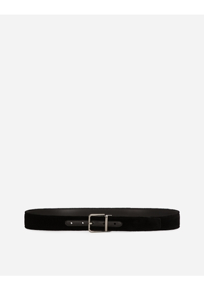 Dolce & Gabbana Cotton Velvet Belt - Man Belts Black Velvet 105