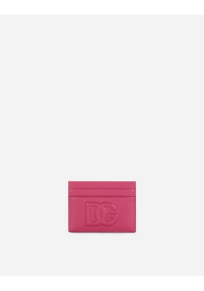 Dolce & Gabbana Calfskin Card Holder With Dg Logo - Woman Wallets And Small Leather Goods Lilac Leather Onesize