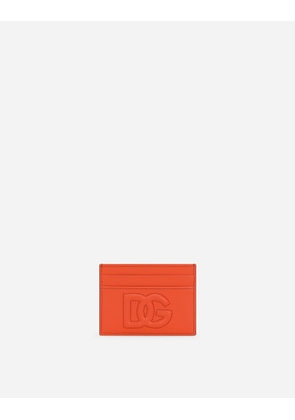 Dolce & Gabbana Dg Logo Card Holder - Woman Wallets And Small Leather Goods Orange Leather Onesize