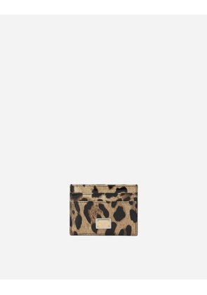 Dolce & Gabbana Polished Calfskin Card Holder With Leopard Print - Woman Wallets And Small Leather Goods Animal Print Leather Onesize