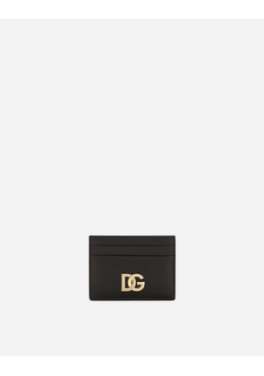 Dolce & Gabbana Calfskin Card Holder With Dg Logo - Woman Wallets And Small Leather Goods Black Leather Onesize