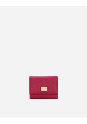 Dolce & Gabbana Dauphine Calfskin French-flap Wallet - Woman Wallets And Small Leather Goods Fuchsia Leather Onesize