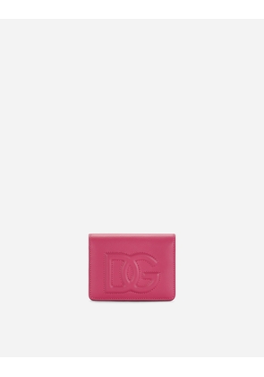 Dolce & Gabbana Calfskin Wallet With Dg Logo - Woman Wallets And Small Leather Goods Lilac Leather Onesize