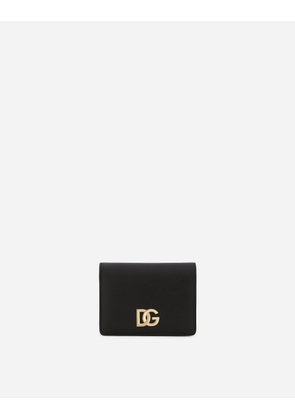 Dolce & Gabbana Calfskin Wallet With Dg Logo - Woman Wallets And Small Leather Goods Black Leather Onesize