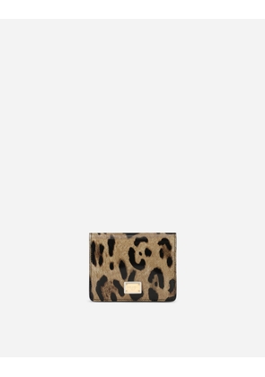 Dolce & Gabbana Polished Calfskin Wallet With Leopard Print - Woman Wallets And Small Leather Goods Animal Print Leather Onesize