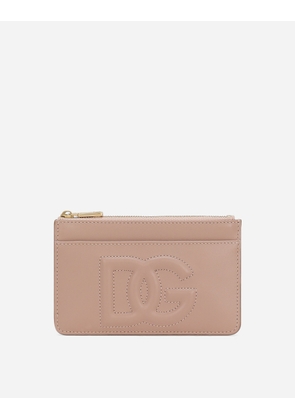 Dolce & Gabbana Medium Dg Logo Card Holder - Woman Wallets And Small Leather Goods Blush Leather Onesize