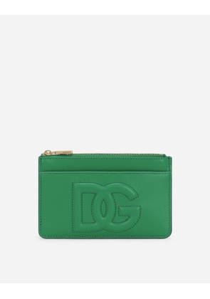 Dolce & Gabbana Medium Dg Logo Card Holder - Woman Wallets And Small Leather Goods Green Leather Onesize