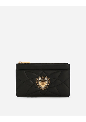 Dolce & Gabbana Medium Devotion Card Holder - Woman Wallets And Small Leather Goods Black Leather Onesize