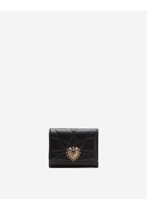 Dolce & Gabbana Small Continental Devotion Wallet - Woman Wallets And Small Leather Goods Black Leather Onesize