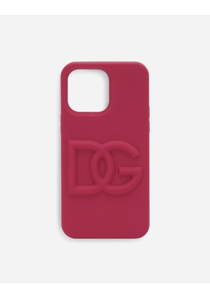 Dolce & Gabbana Rubber Iphone 14 Pro Cover With Dg Logo - Woman Technology Purple Rubber Onesize