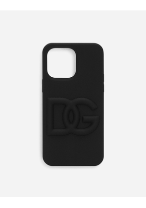Dolce & Gabbana Rubber Iphone 14 Pro Max Cover With Dg Logo - Woman Technology Black Rubber Onesize