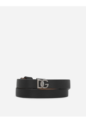 Dolce & Gabbana Calfskin Bracelet With Dg Logo - Man Bijoux Multi-colored Leather S