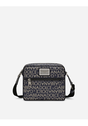 Dolce & Gabbana Coated Jacquard Crossbody Bag - Man Crossbody Bags Blue Fabric Onesize