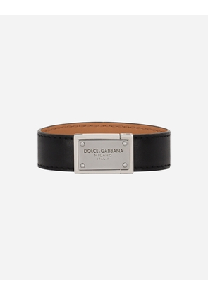 Dolce & Gabbana Calfskin Bracelet - Man Bijoux Black Leather S
