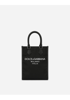 Dolce & Gabbana Small Nylon Bag With Rubberized Logo - Man Shoppers Black Nylon Onesize