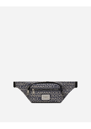 Dolce & Gabbana Small Coated Jacquard Belt Bag - Man Backpacks And Fanny Packs Blue Fabric Onesize