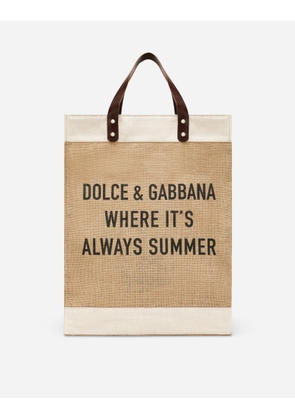 Dolce & Gabbana Shopper Aus Bedruckter Jute - Man Shoppers Beige Onesize