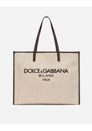 Dolce & Gabbana Large Structured Canvas Shopper - Man Shoppers Beige Cotton Onesize