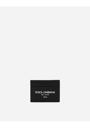 Dolce & Gabbana Calfskin Card Holder With Logo - Man Wallets And Small Leather Goods Black Leather Onesize