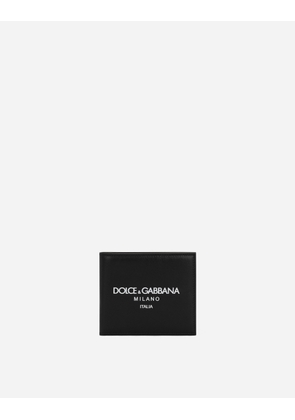Dolce & Gabbana Calfskin Bifold Wallet With Logo - Man Wallets And Small Leather Goods Black Leather Onesize