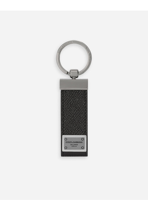 Dolce & Gabbana Calfskin Key Chain With Logo Tag - Man Wallets And Small Leather Goods Black Leather Onesize