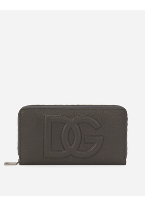Dolce & Gabbana Zip-around Dg Logo Wallet - Man Wallets And Small Leather Goods Grey Onesize