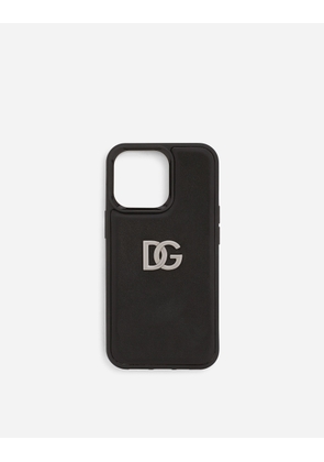 Dolce & Gabbana Calfskin Iphone 13 Pro Cover - Man Technology Black Leather Onesize