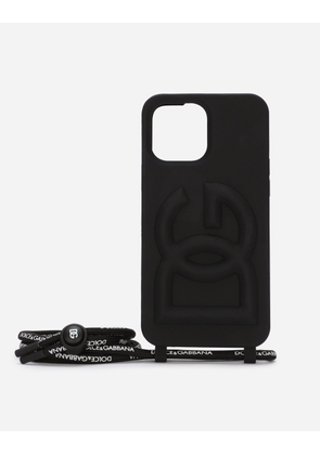 Dolce & Gabbana Rubber Iphone 13 Pro Max Cover With Embossed Logo - Man Technology Black Rubber Onesize