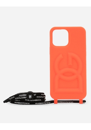 Dolce & Gabbana Rubber Iphone 13 Pro Max Cover With Embossed Logo - Man Technology Orange Rubber Onesize
