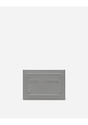 Dolce & Gabbana Calfskin Card Holder - Man Wallets And Small Leather Goods Gray Leather Onesize