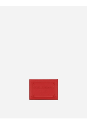 Dolce & Gabbana Calfskin Card Holder With Raised Logo - Man Wallets And Small Leather Goods Red Leather Onesize