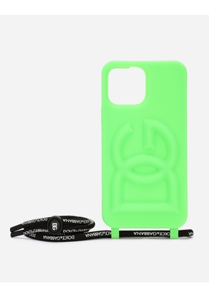 Dolce & Gabbana Rubber Iphone 13 Pro Max Cover With Embossed Logo - Man Technology Green Rubber Onesize