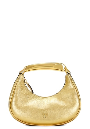 TOM FORD Laminated Bianca Mini Hobo Bag in Gold - Metallic Gold. Size all.